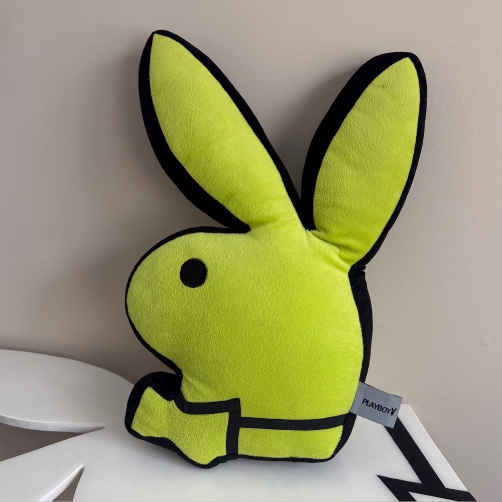 Playboy Y2K lime green bunny head pillow